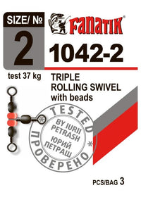 Fanatik Triple Rolling Swivel wth beads 1042