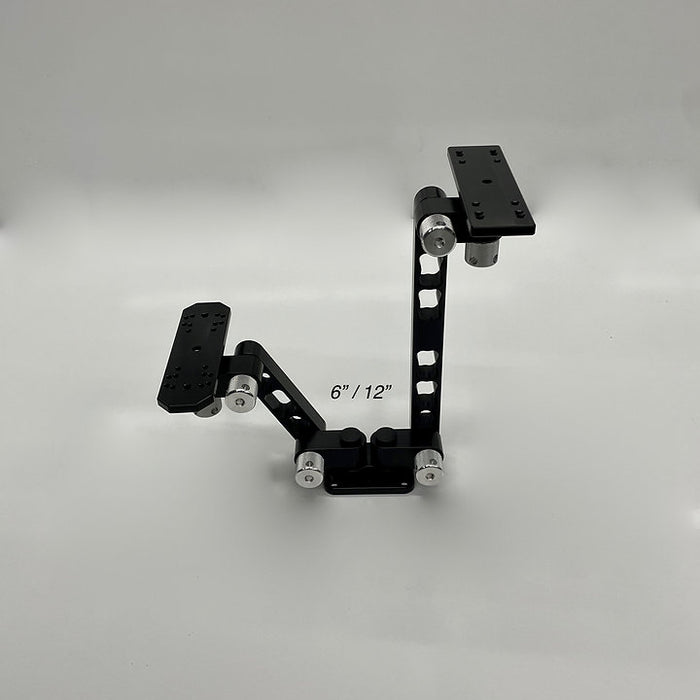 HELIX, SOLIX MOUNT / 9" ARM / DUAL BASE / 4" ARM / HELIX, SOLIX MOUNT / ANODIZED BLACK / SILVER KNOBS