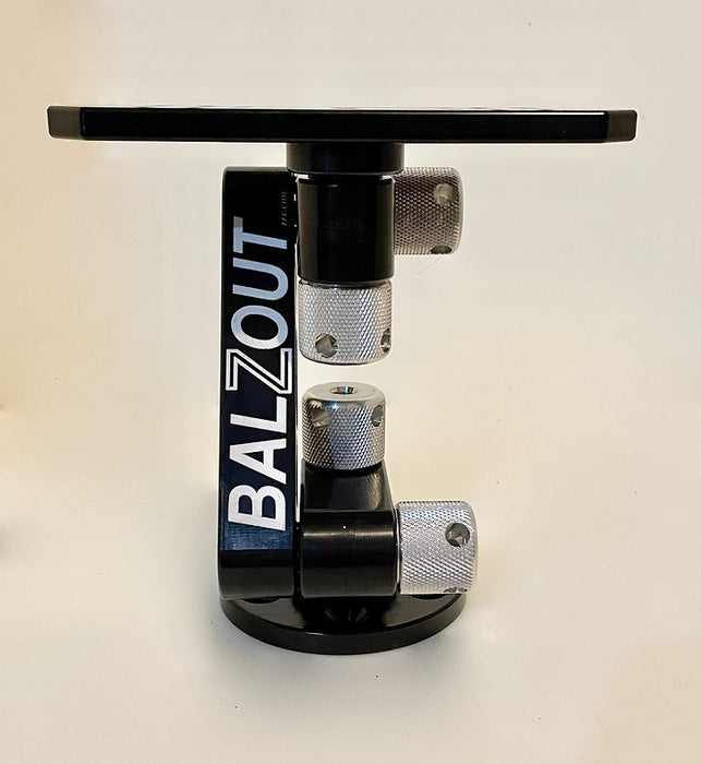 BALZOUT HELIX, SOLIX MOUNT 12" ARM, ROUND BASE, ANODIZED BLACK, SILVER KNOBS