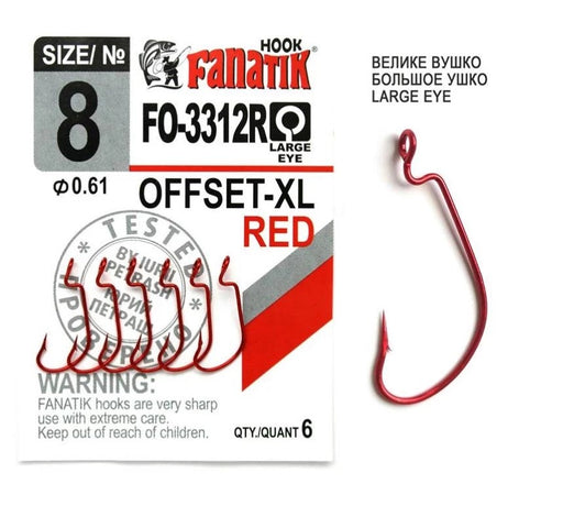 FANATIK Fishing Hooks Offset FO-3315 Size 8, 6, 4, 2, 1, 1/0, 2/0, 3/0, 4/0,  5/0 Offset Jig Hook for Soft Baits Lures (Black, 28mm - #6-6pcs), Hooks -   Canada