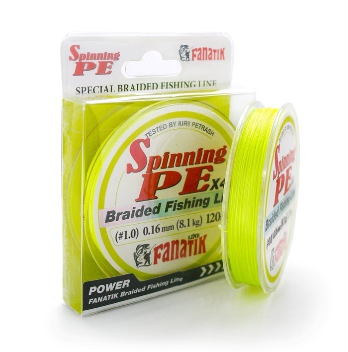 PE-line FANATIK Spinning  PE X4 Yellow-Braid line-Fanatik