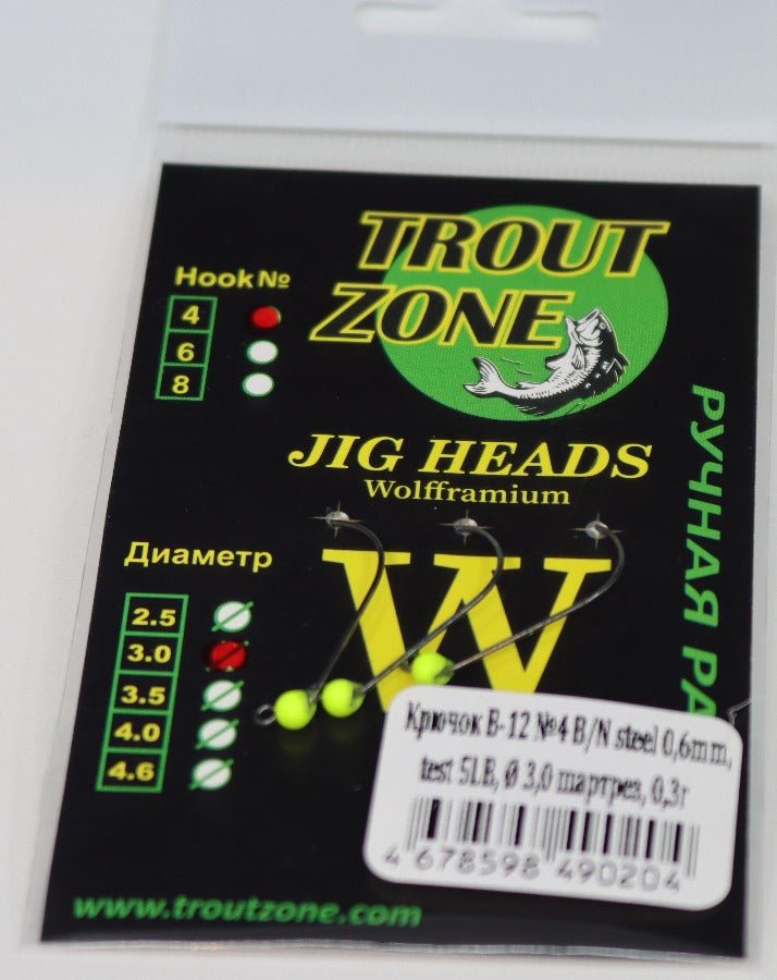 Trout Zone Jig Heads Tungsten size #4 (barbless) - Ratter BaitsTrout Zone Jig Heads Tungsten size #4 (barbless)Trout Zone