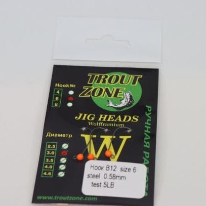 Trout Zone Jig Heads Tungsten size #6 (barbless) - Ratter BaitsTrout Zone Jig Heads Tungsten size #6 (barbless)Trout Zone