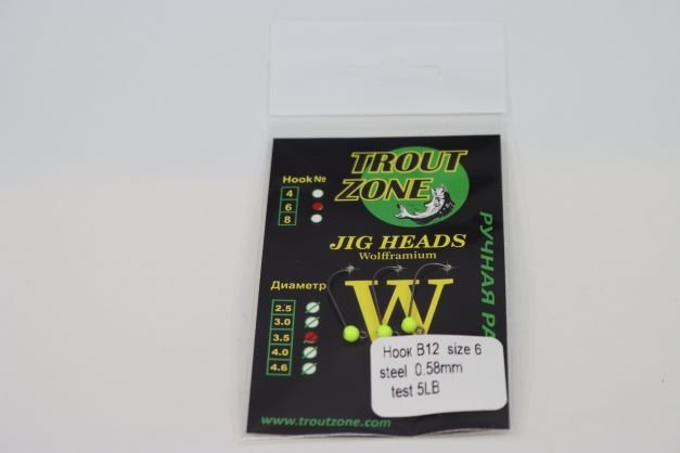 Trout Zone Jig Heads Tungsten size #6 (barbless) - Ratter BaitsTrout Zone Jig Heads Tungsten size #6 (barbless)Trout Zone